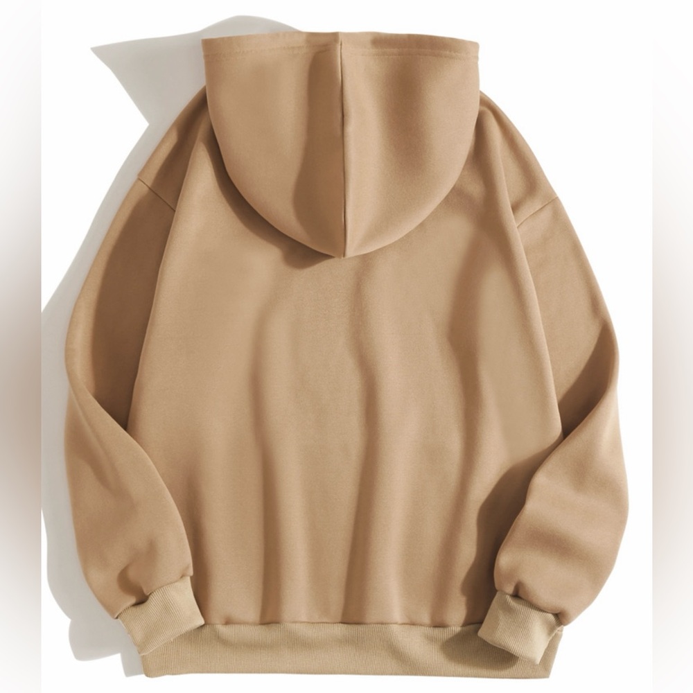 NEW| Women’s Shein Comfy Khaki Drawstring
Front Pocket Hooded Sweatshirt - Picture 3 of 7